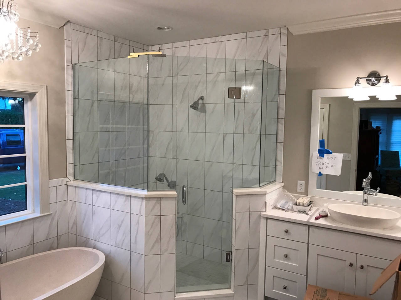 residential interior seamless shower enclosure